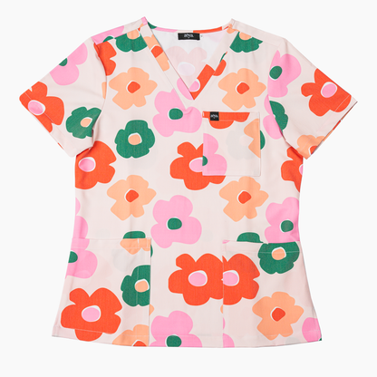 Peach Bloom Scrub Set