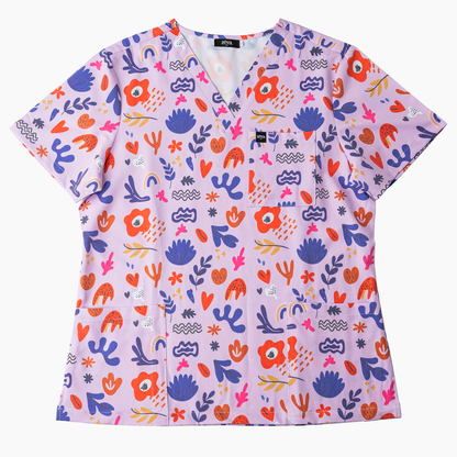 Boho Lavender Scrub Set