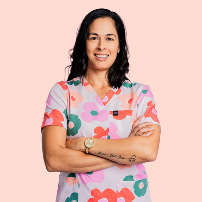 Peach Bloom Scrub Set