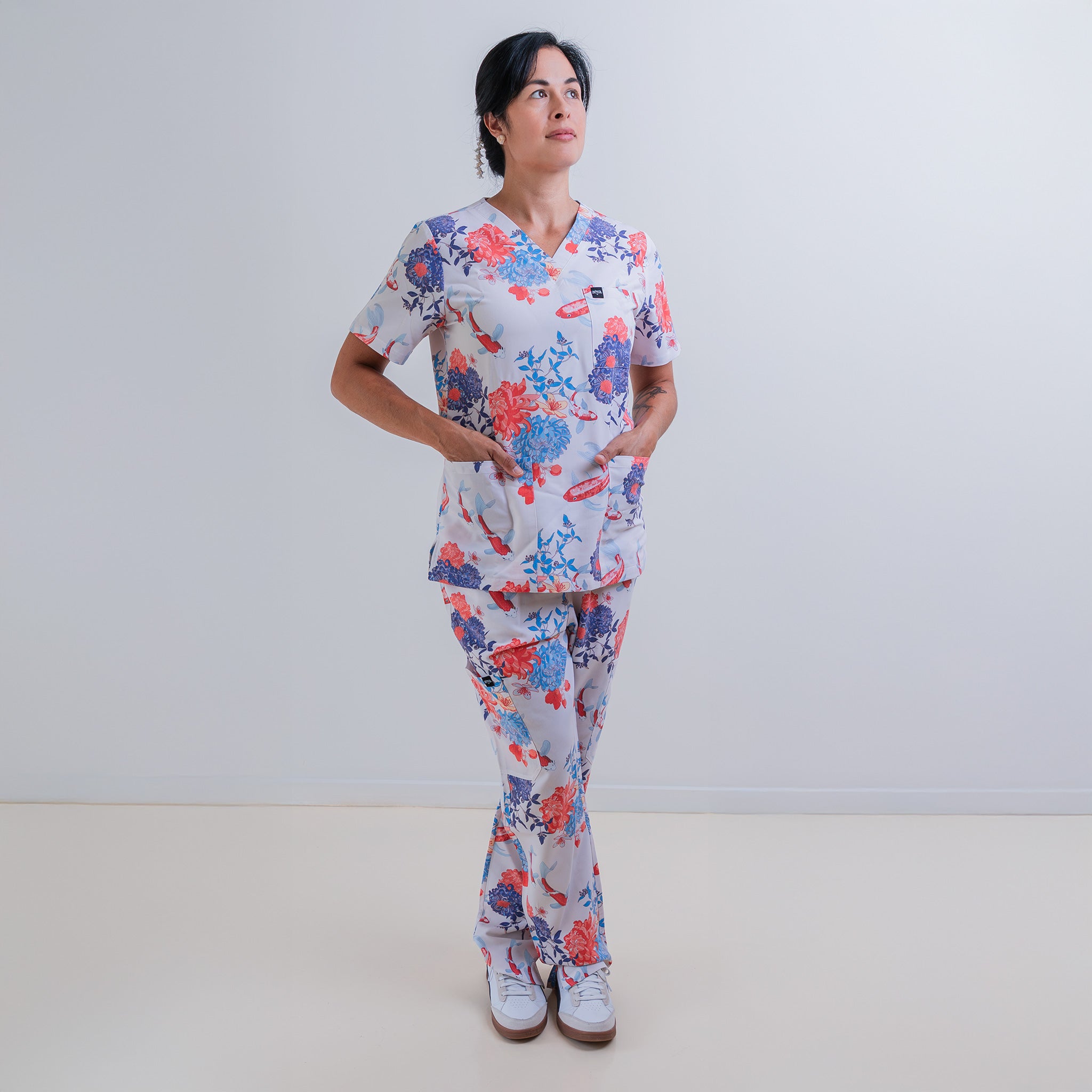 Koi Fish Kimono Scrubs