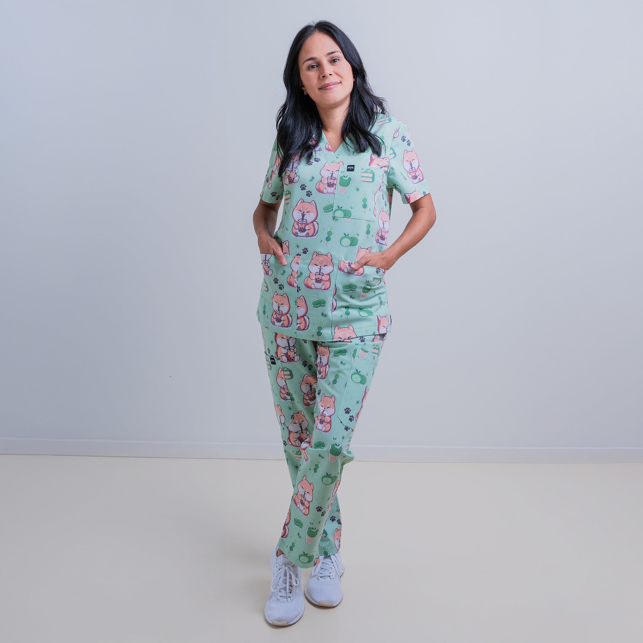 Matcha Made in Shiba Heaven Scrubs