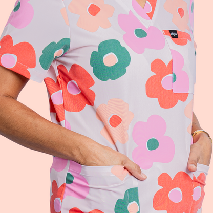 Peach Bloom Scrub Set