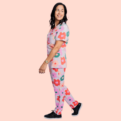 Peach Bloom Scrub Set