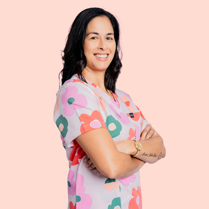 Peach Bloom Scrub Set