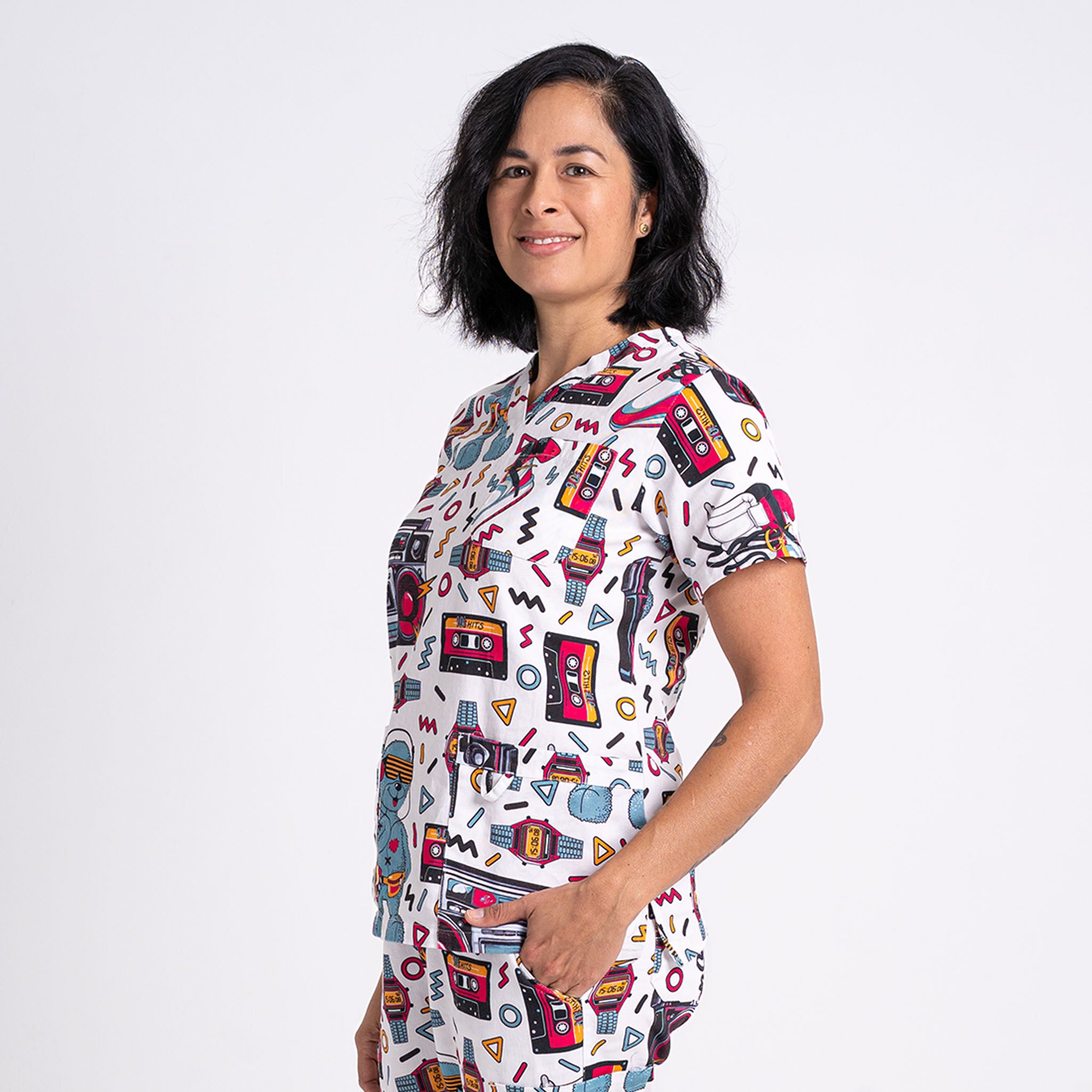 Old-School Cassette Unisex Nursing Scrubs