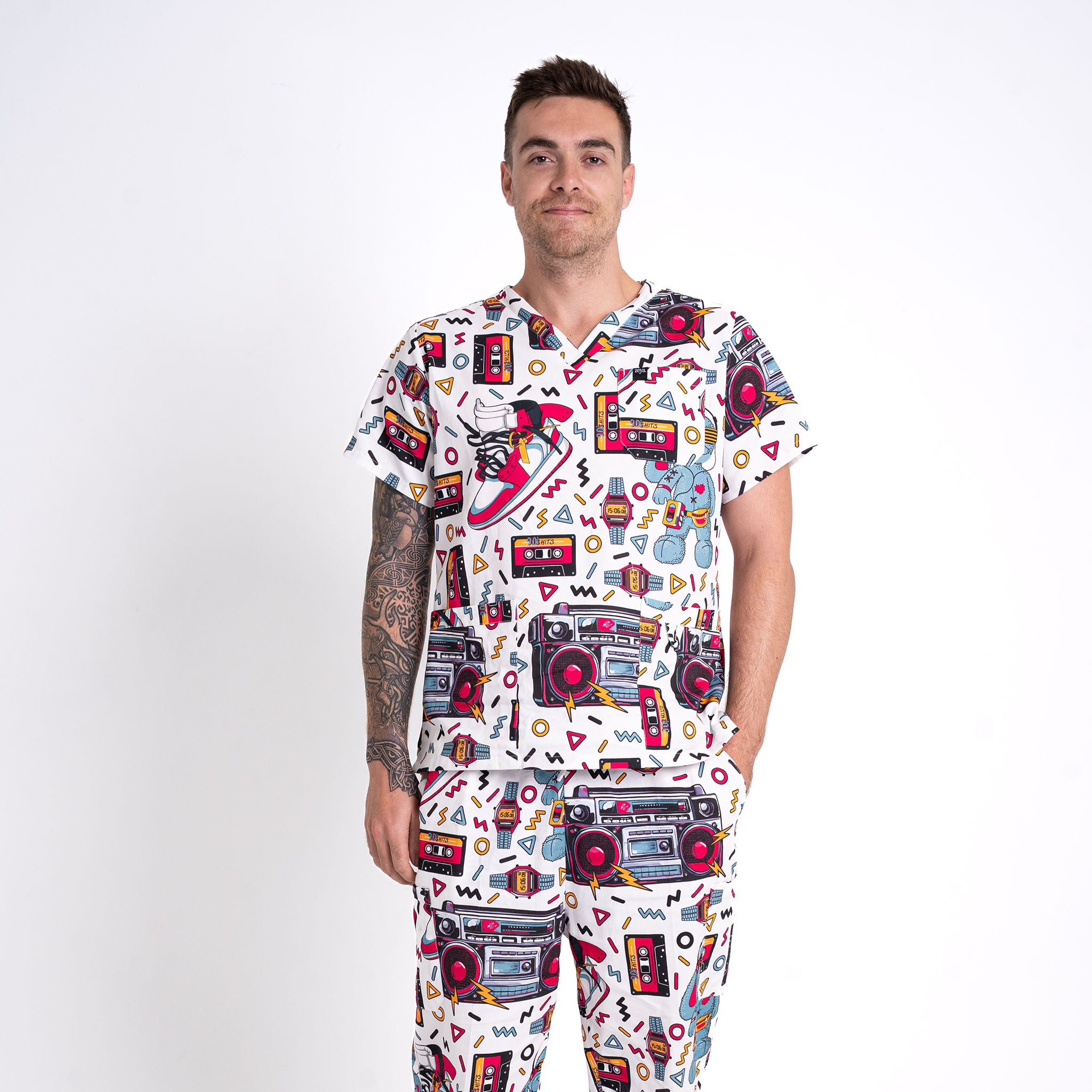 Old-School Cassette Unisex Nursing Scrubs