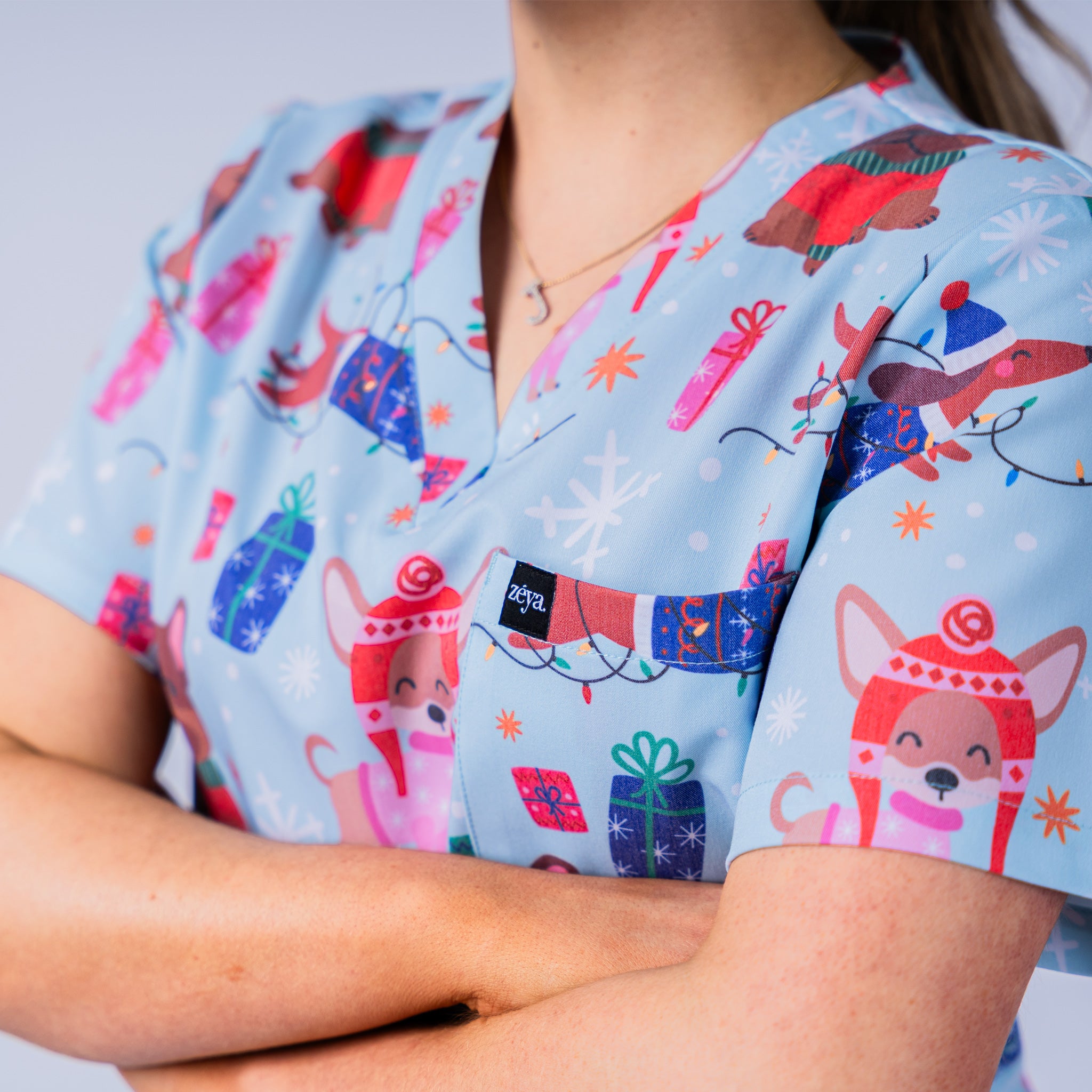 Christmas Pooches Scrub Set