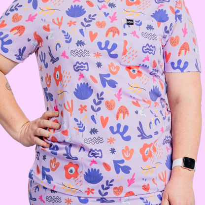 Boho Lavender Scrub Set