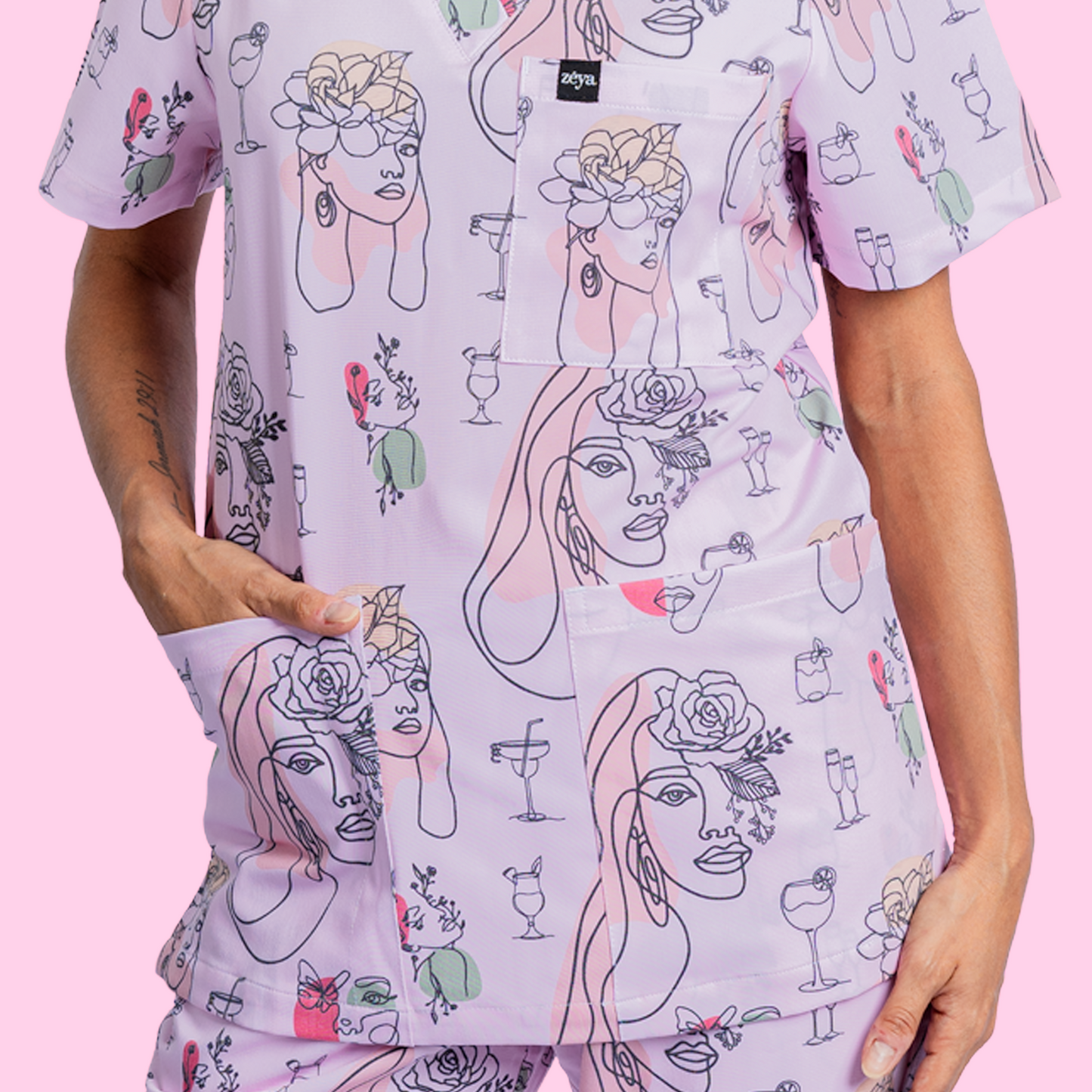 Pink Lady Scrub Set
