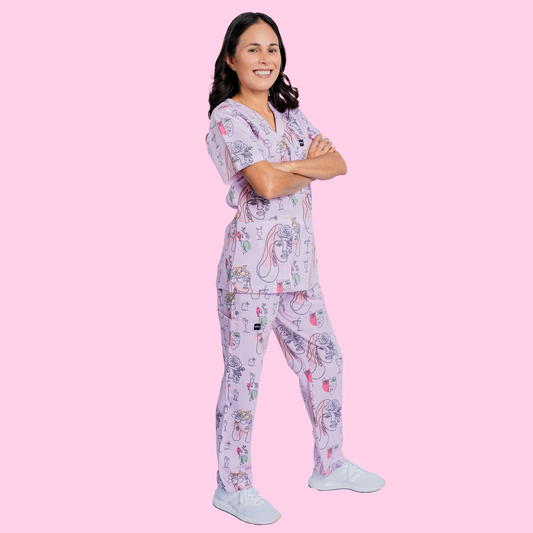 Pink Lady Scrub Set